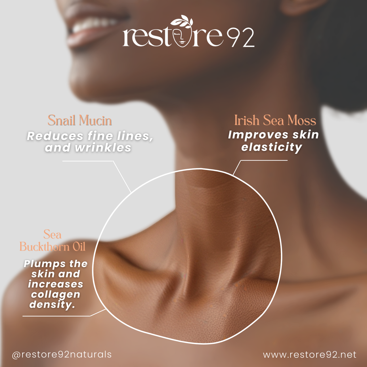 AVAILABLE NOW! Restore 92 All-natural neck and chest wrinkle repair